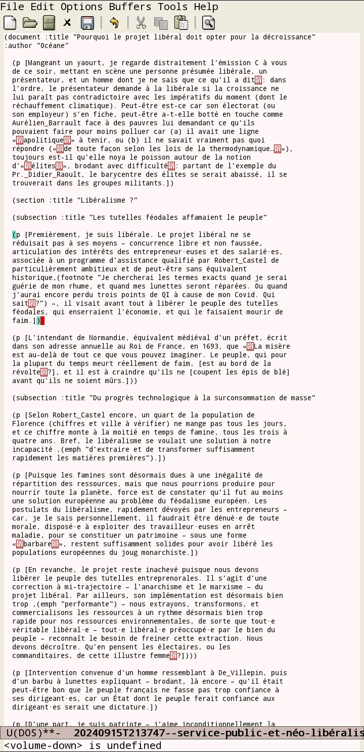 Capture d'écran d'un billet en Skribe Capture d'écran d'un billet en Skribe
